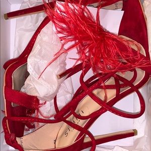 Red Strap Up Heels